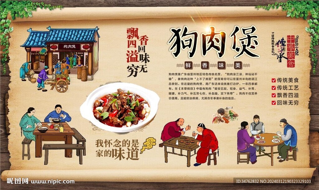 狗肉煲背景墻