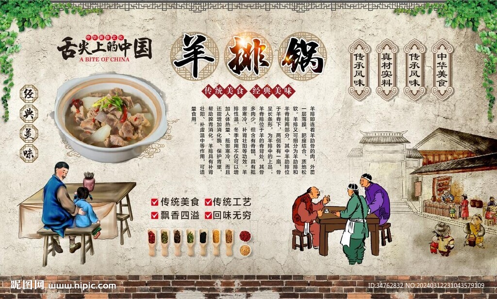 羊排鍋背景墻
