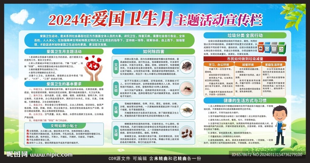 2024愛國衛(wèi)生月宣傳欄