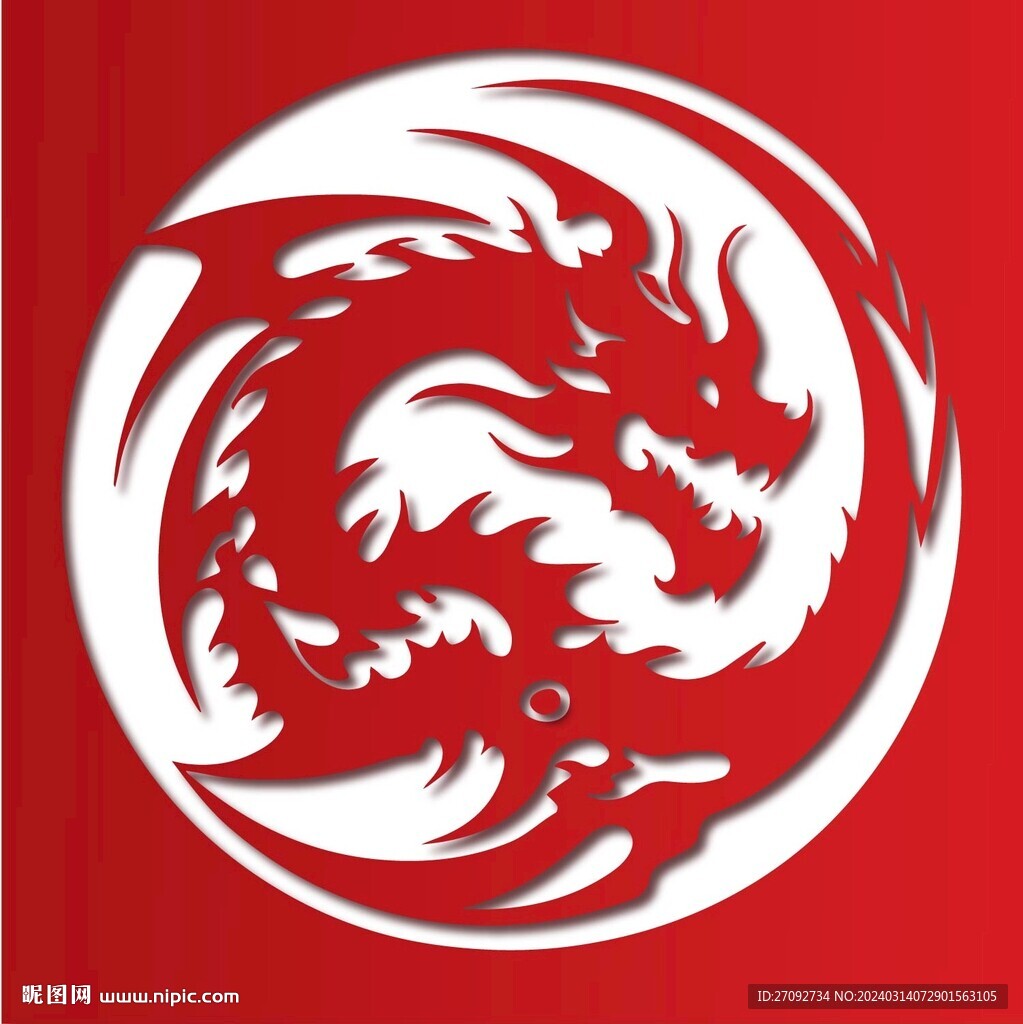 西方龍圖案矢量剪影