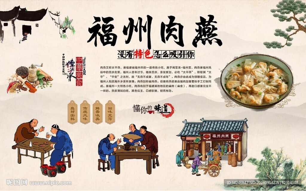 福州肉燕背景墻