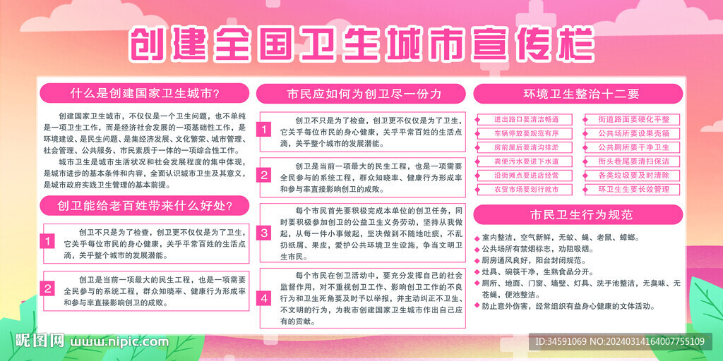 創(chuàng)建全國(guó)衛(wèi)生城市宣傳欄