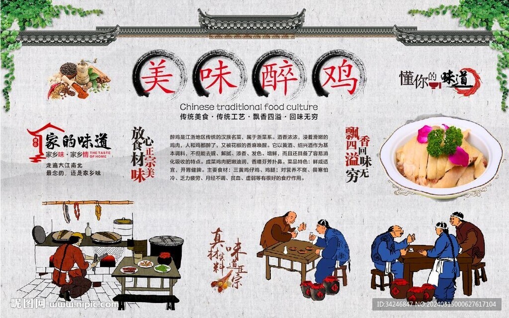 醉雞背景墻