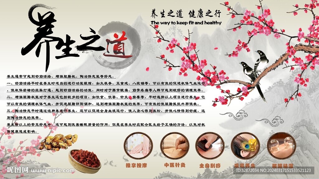 養生之道背景墻