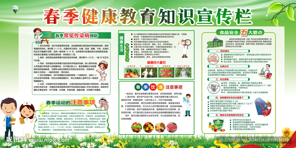 春季健康教育宣傳欄