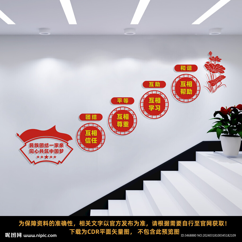民族團結(jié)樓梯文化墻