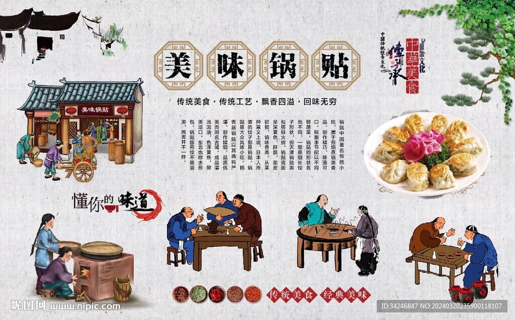 鍋貼背景墻