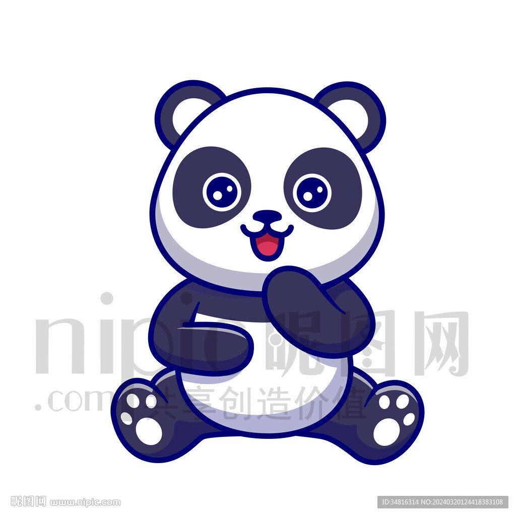 可爱卡通大熊猫