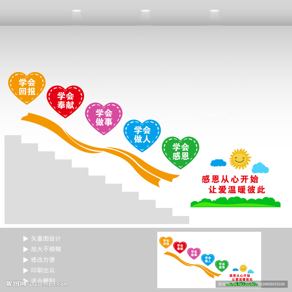 感恩樓梯文化墻