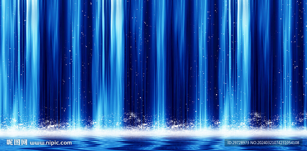 蓝色瀑布