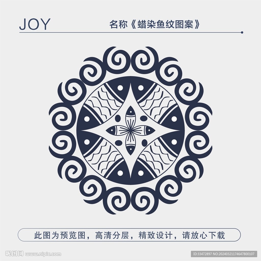 蠟染魚紋圖案
