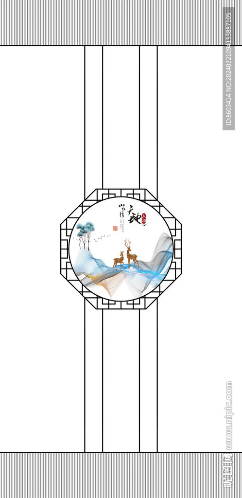 高清分层透明底推拉门打印图