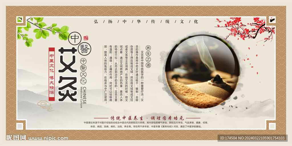 中醫(yī)艾灸養(yǎng)生展板