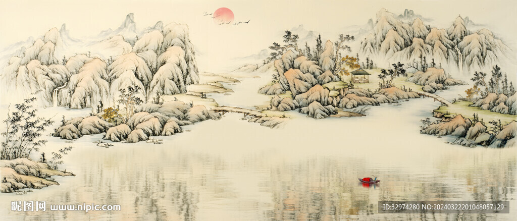 古風(fēng)山水畫(huà)背景