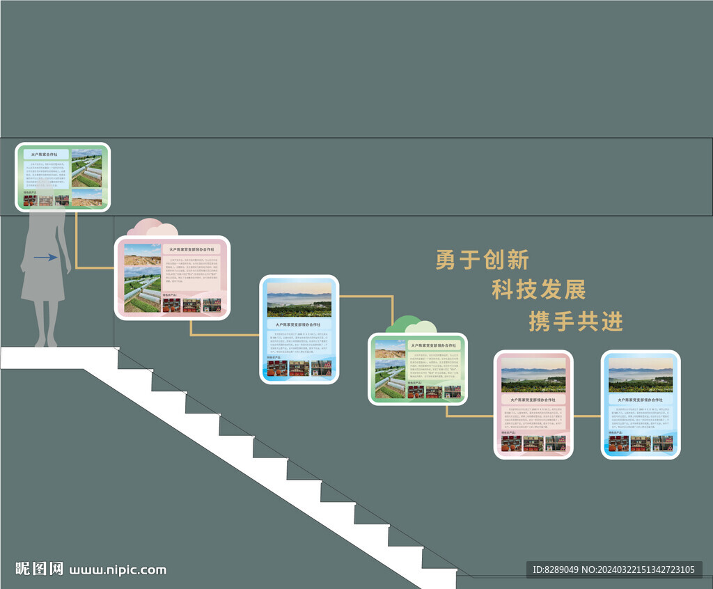 下樓梯企業(yè)文化墻側(cè)墻清新廣告