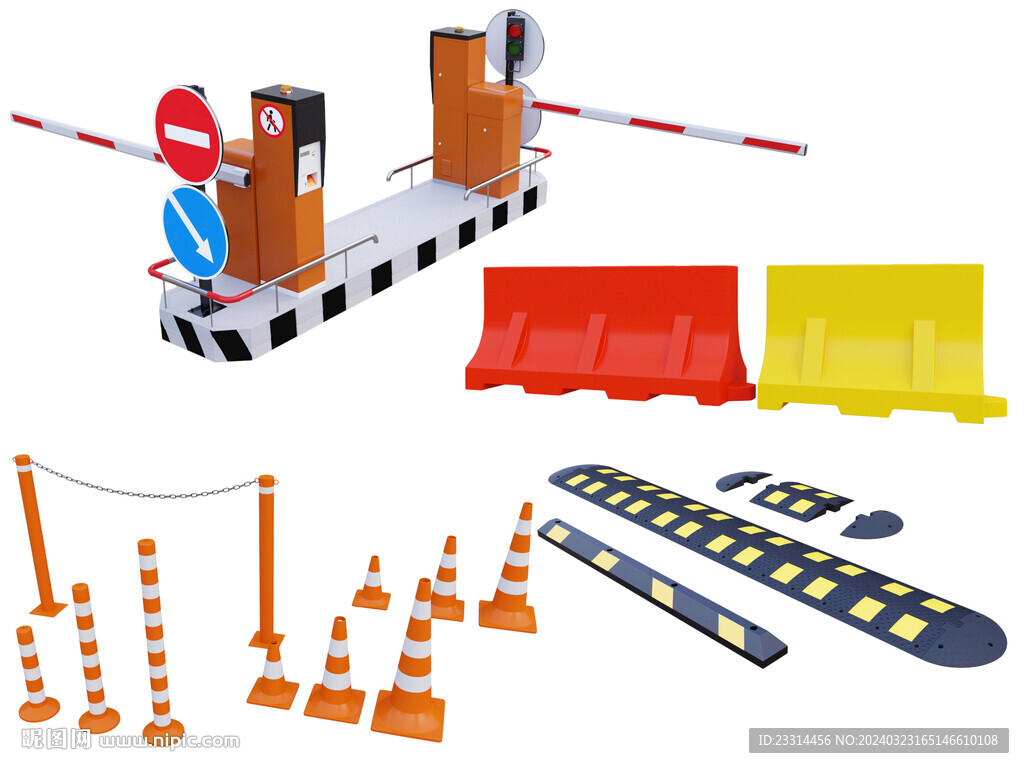 户外隔离带及减速带及路障设备