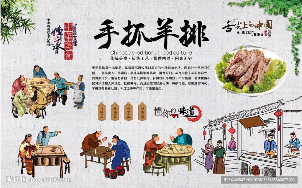 手抓羊排背景
