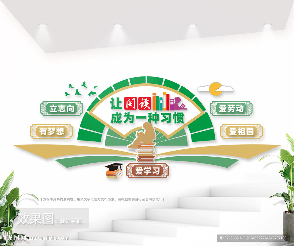 校園閱讀室勵(lì)志標(biāo)語文化墻圖片