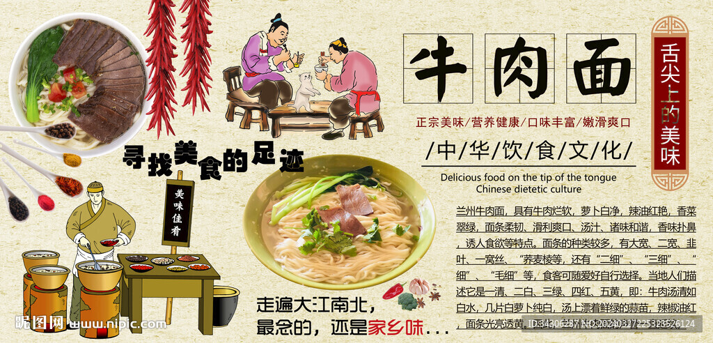牛肉面背景墻