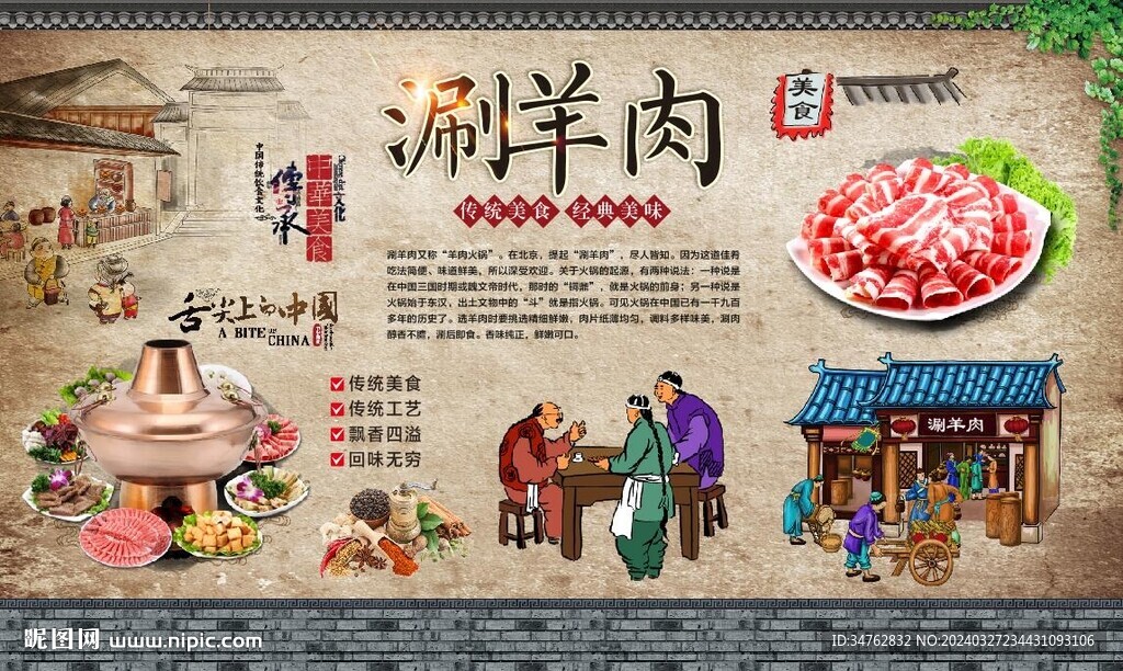 涮羊肉背景墻
