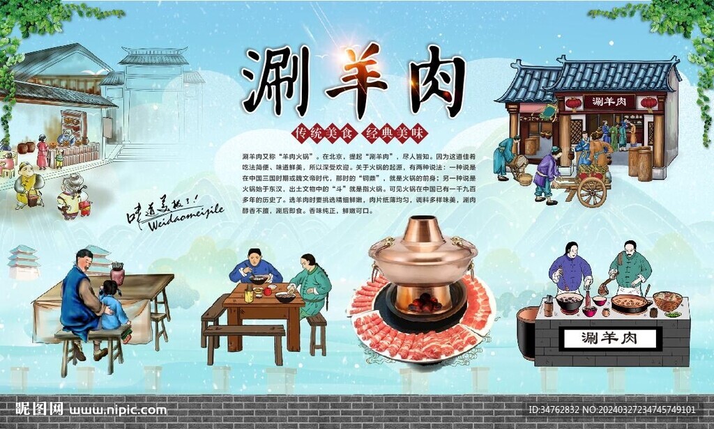 涮羊肉背景墻