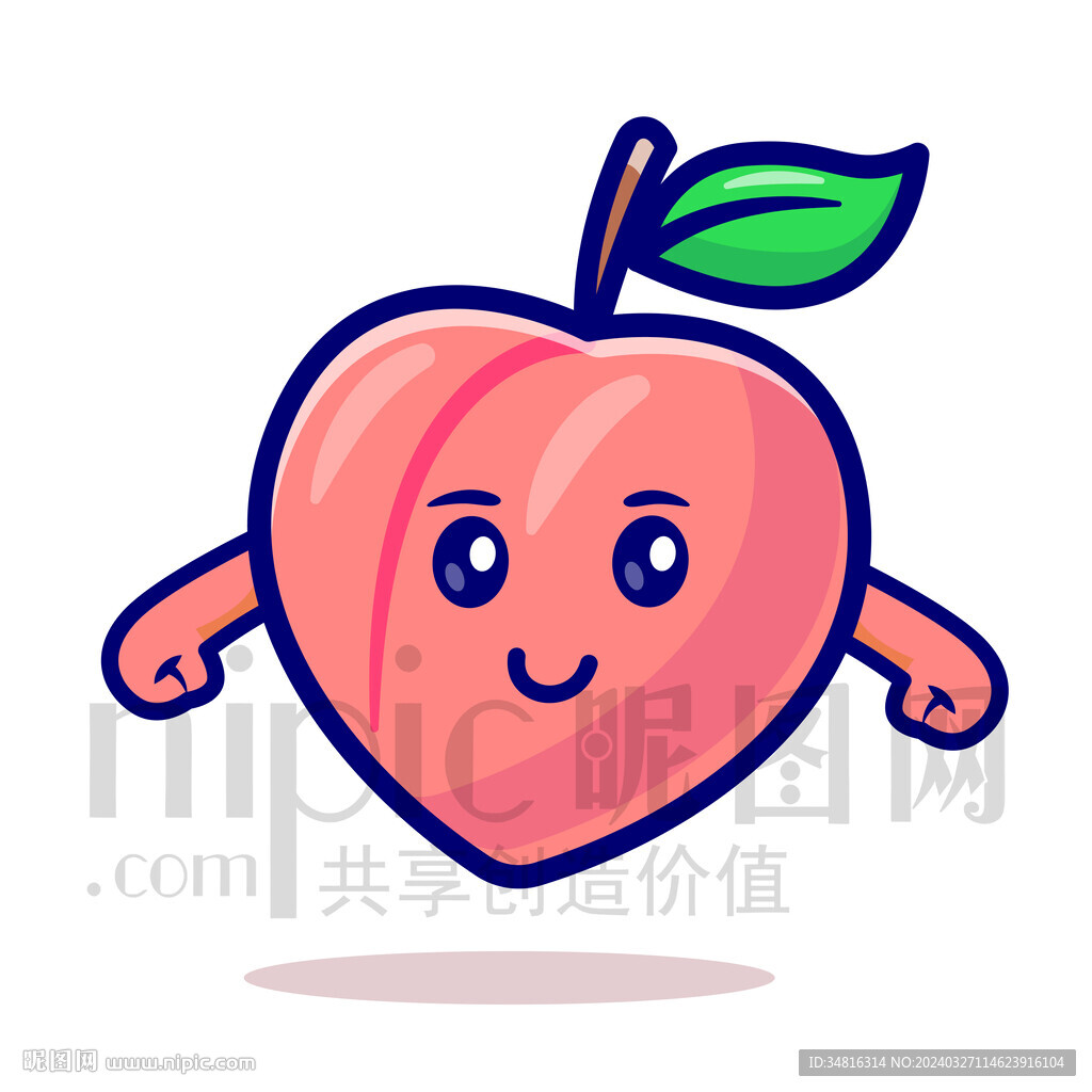 可爱卡通桃子水蜜桃