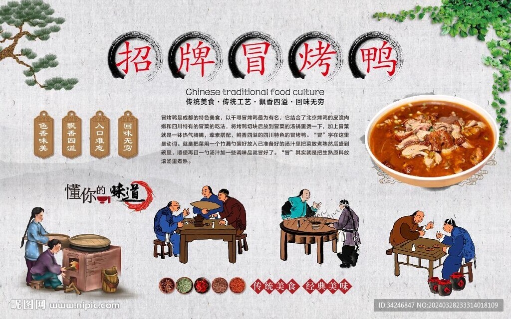 冒烤鴨背景墻