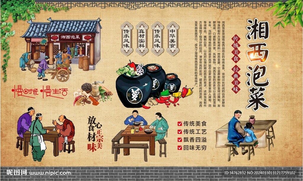 湘西泡菜背景墻