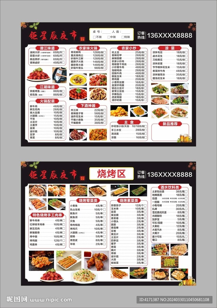 鉅星辰夜市菜單