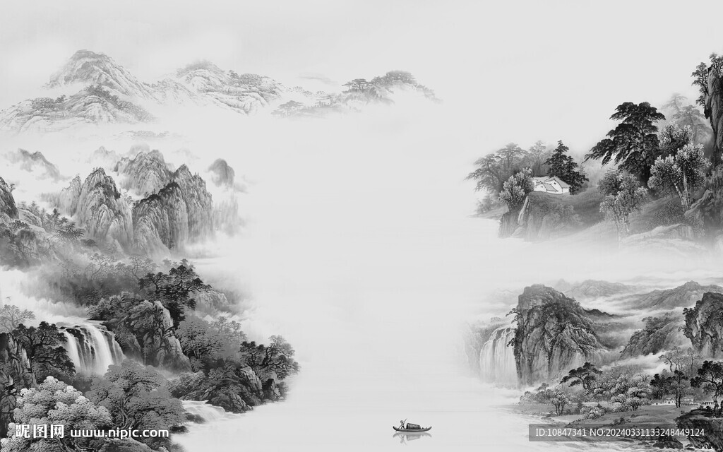 大氣 淡雅灰色山水 TiF分層