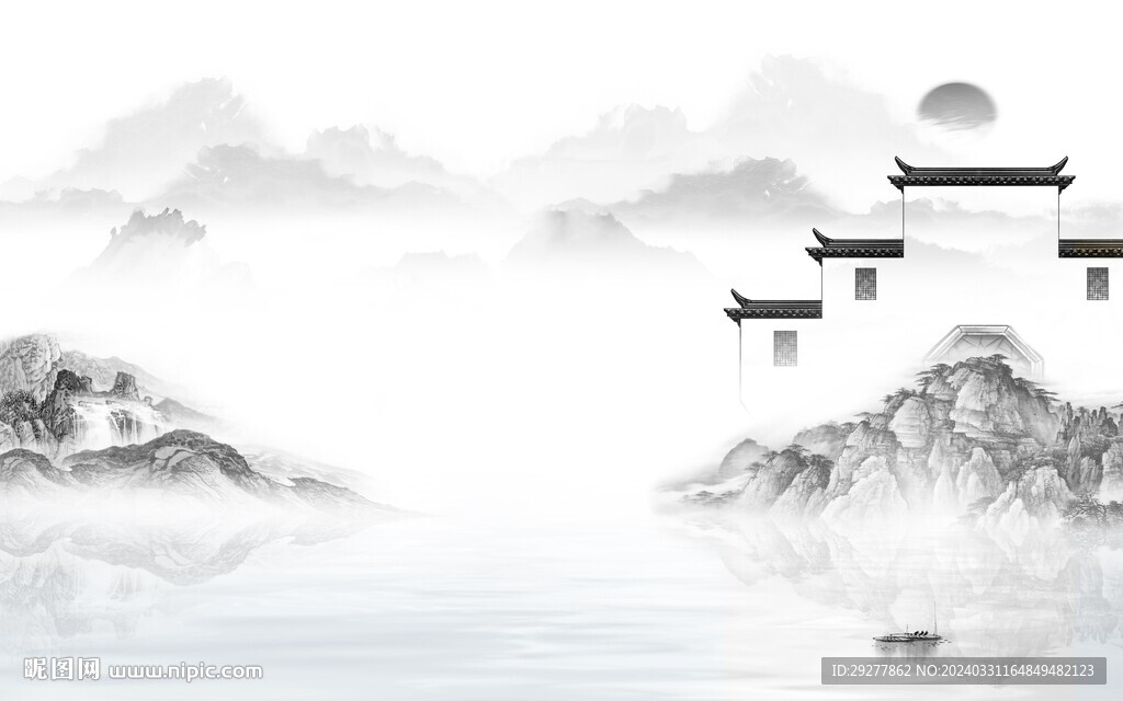 高雅 灰色高清山水 TiF分層