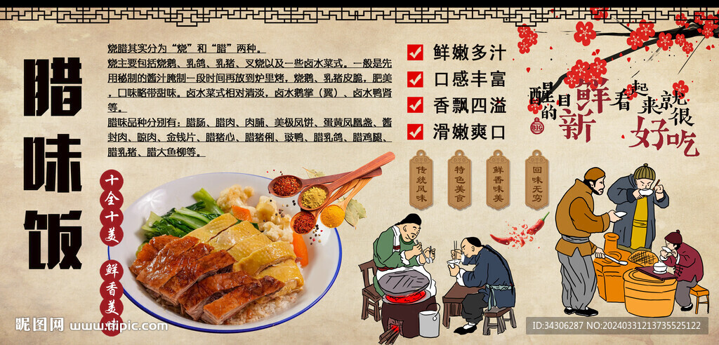 臘味飯背景墻