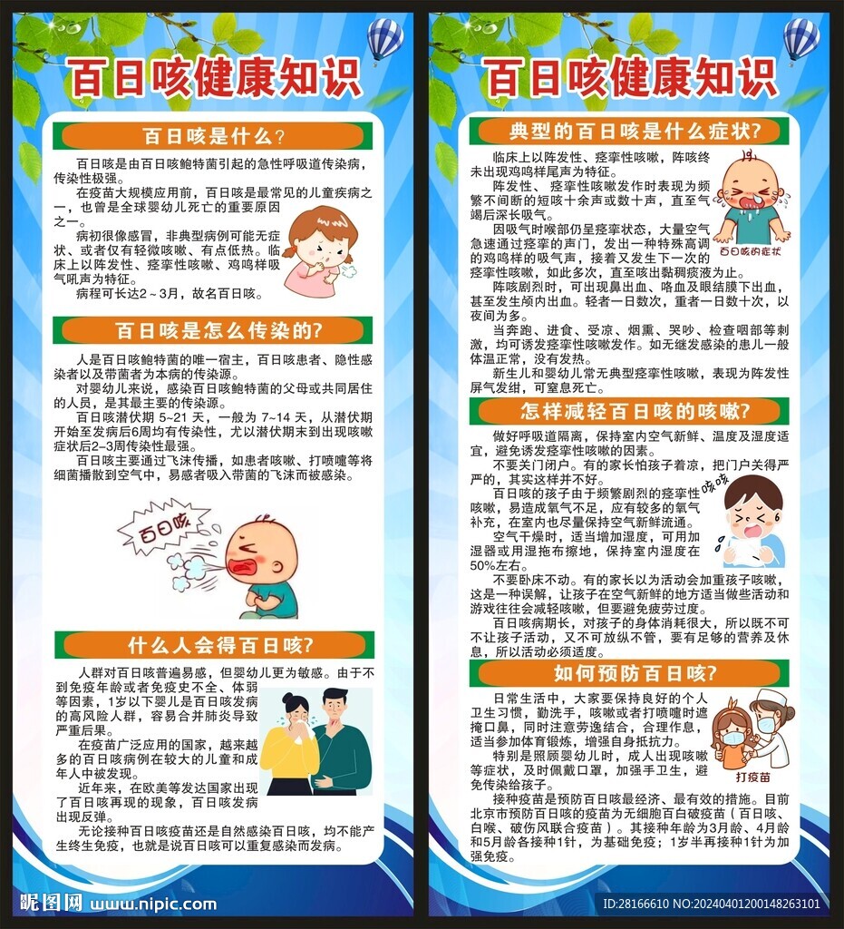 百日咳預防知識展架