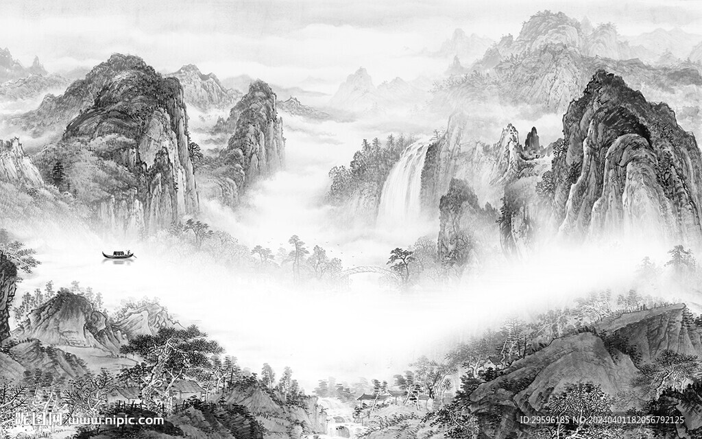 高雅 新品灰色山水 TIF分層