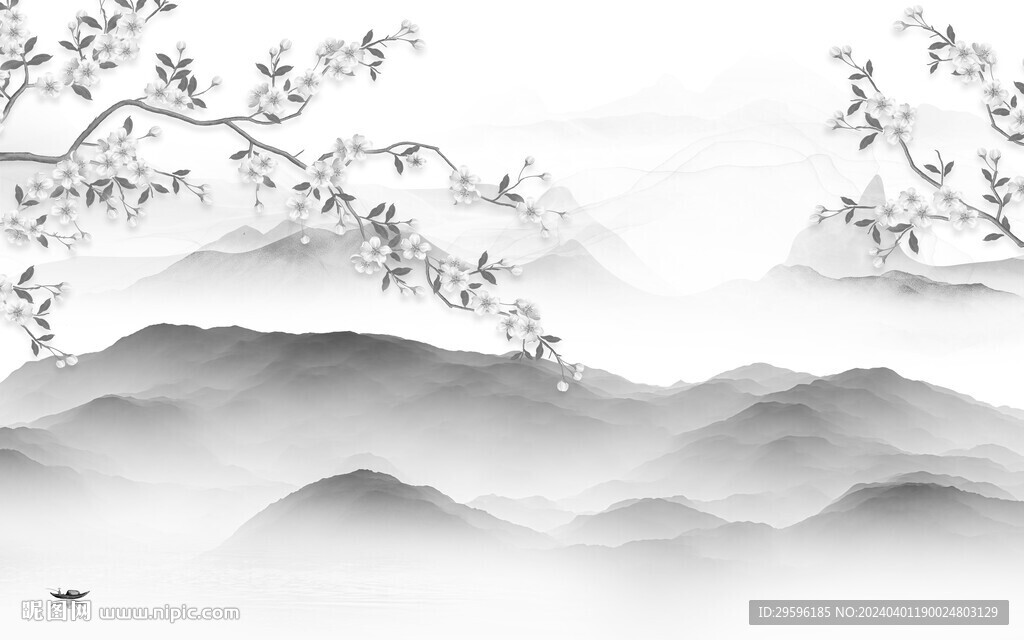 大氣 極簡(jiǎn)中式山水 TiF分層