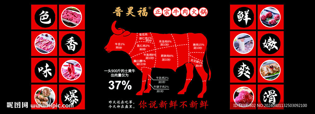 2024潮汕牛肉火鍋軟膜燈箱圖