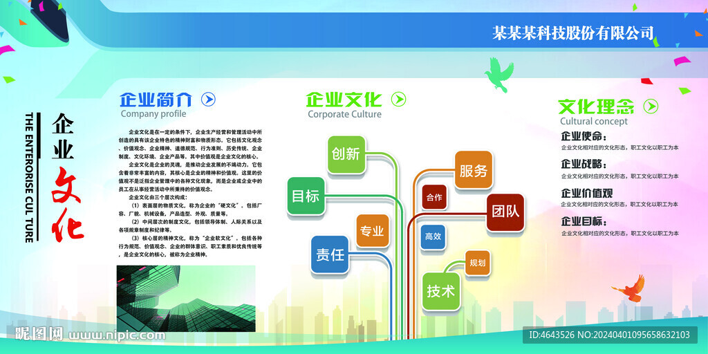 公司企業(yè)文化展板 
