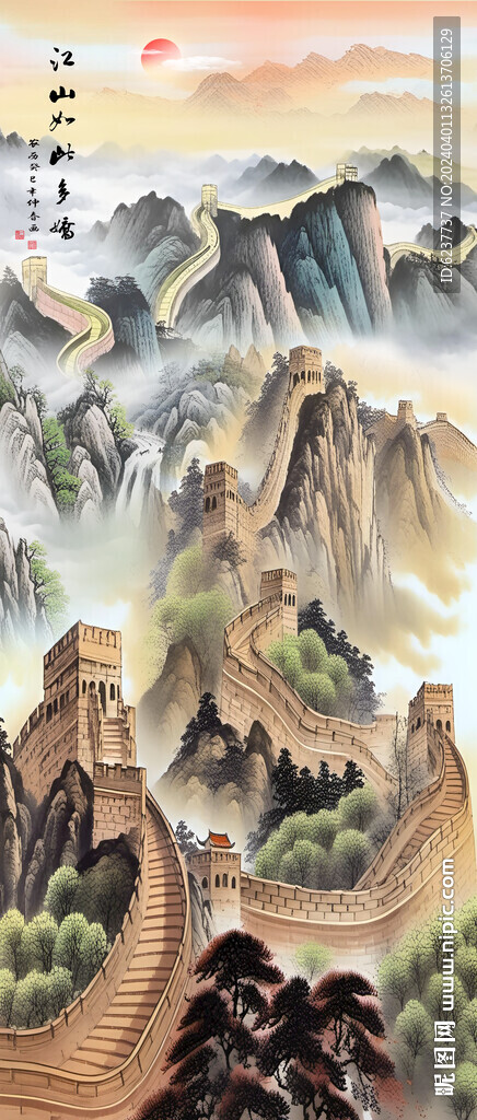 長(zhǎng)城玄關(guān)畫(huà)