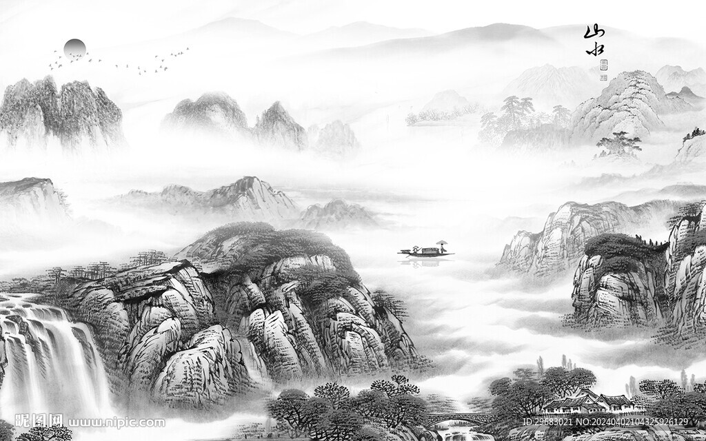 奢雅 灰色高端墻畫 TIf分層