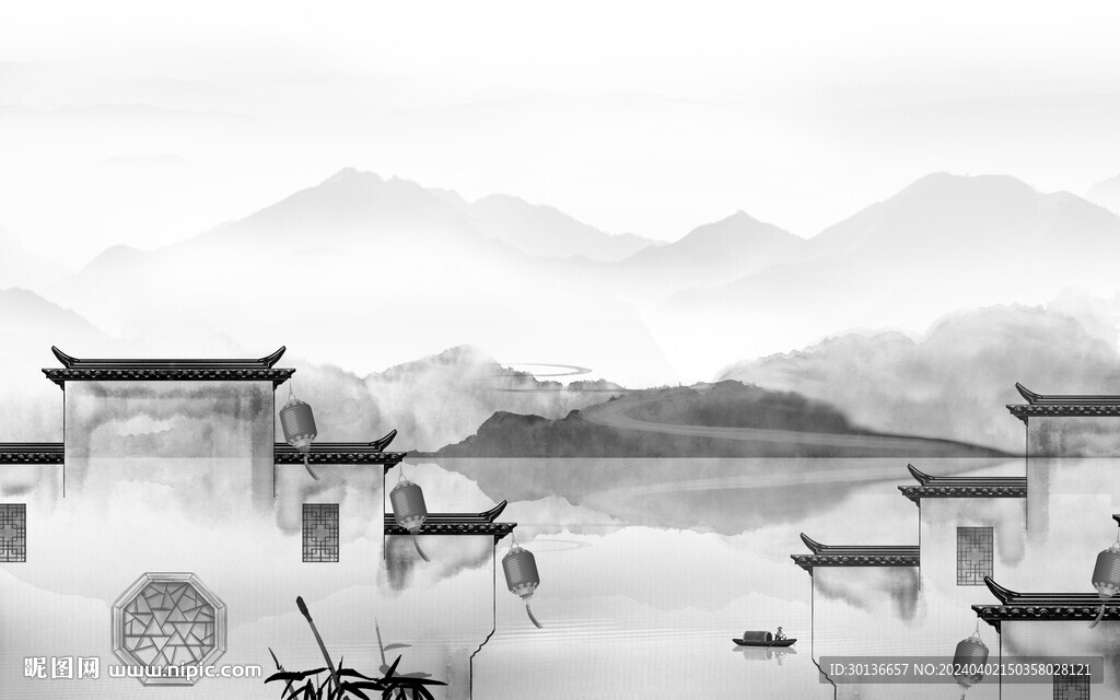 簡(jiǎn)約 意境灰色山水 TiF分層