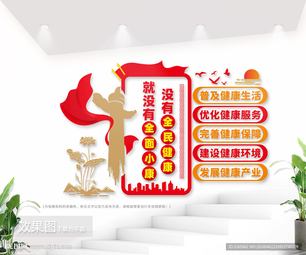 健康中國全民健康宣傳文化墻圖片