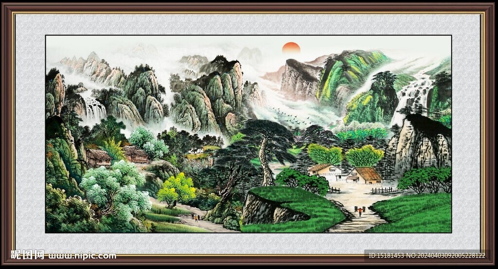 山水瀑布圖 