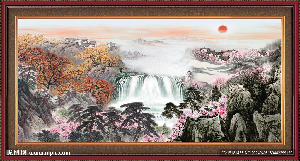 聚寶盆山水畫