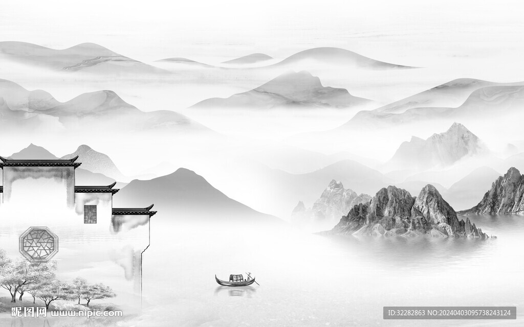 意境 灰色高雅山水 TiF分層