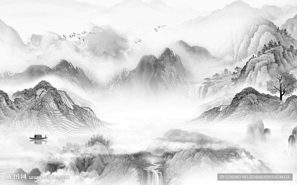 現(xiàn)代 灰色高雅山水 TiF分層