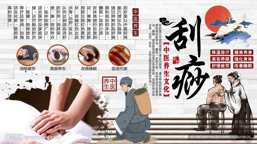 刮痧背景墻