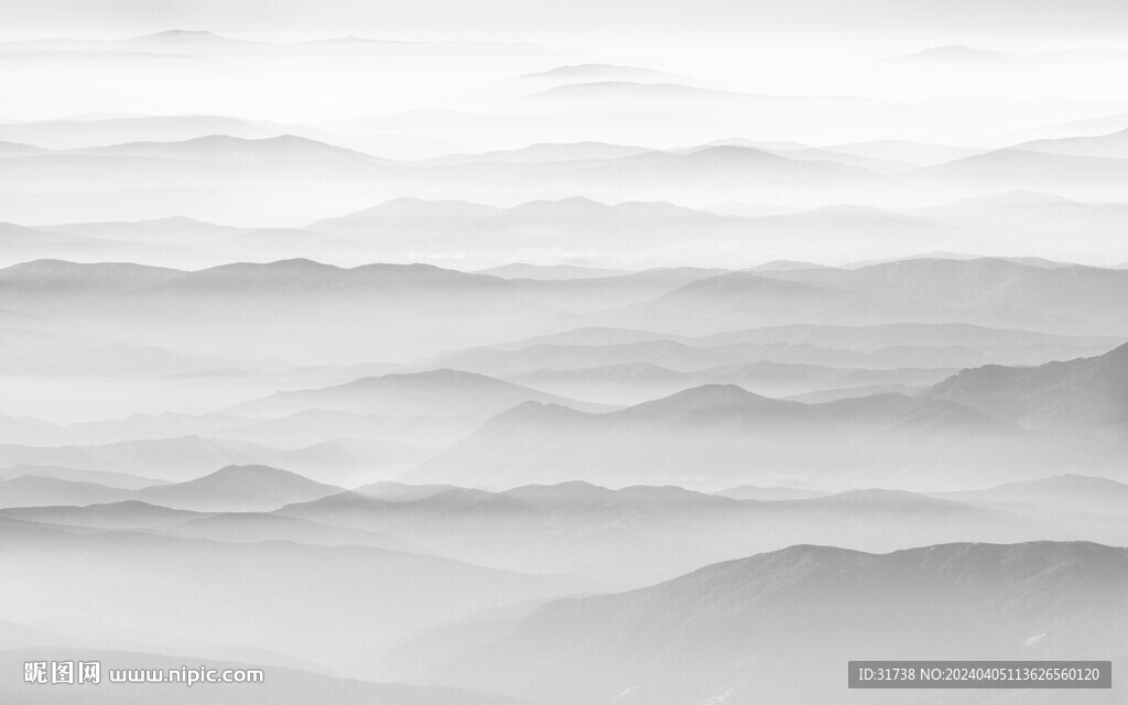 水墨山