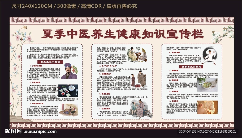 夏季中醫(yī)養(yǎng)生健康知識宣傳欄