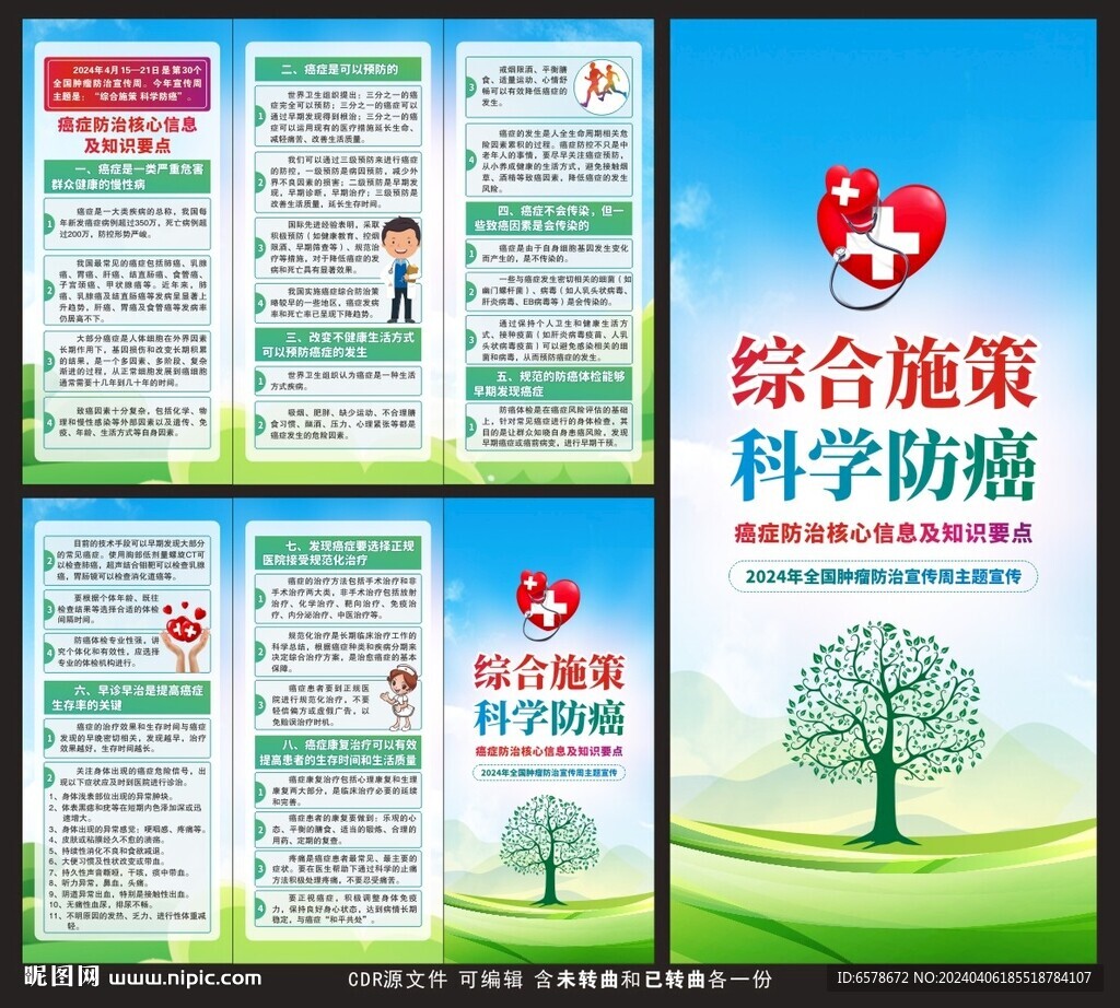 2024腫瘤防治宣傳周三折頁