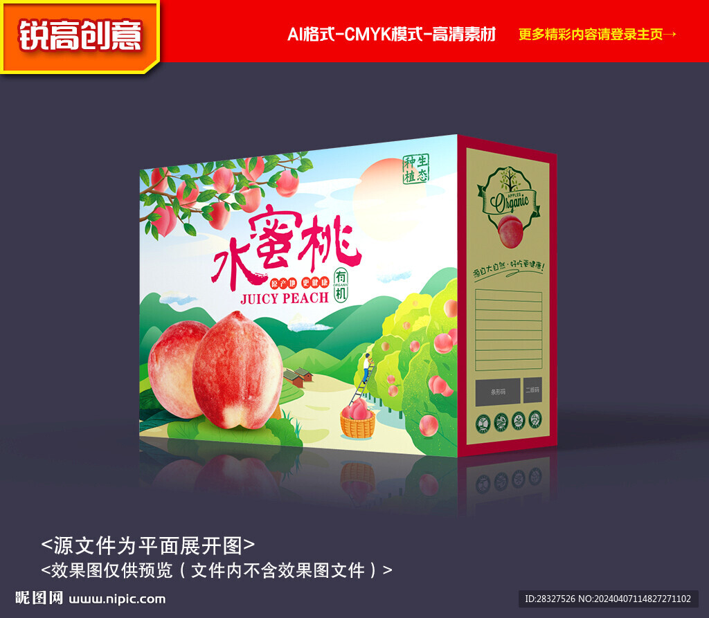 水蜜桃包裝 黃桃禮盒